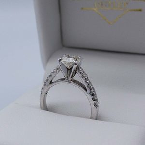 Platinum Modified Cushion 1.27TCW Diamond Engagement Ring